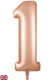 Oaktree 34inch Number 1 Satin Pastel Rose Quartz - Foil Balloons